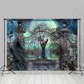 Aperturee - Aperturee Horror Shadow Man Skeleton Moon Halloween Backdrop